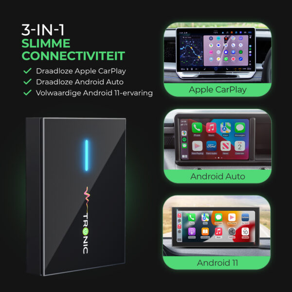 Mtronic® Autobox – AI Box voor CarPlay & Android Auto – Installeer Elke App op je Autoscherm – Smartbox met YouTube, Netflix & Meer – 8GB RAM 128GB ROM – Inclusief Bluetooth Afstandsbediening & HDMI – Nieuwste Model 2025 – Zwart - Afbeelding 7