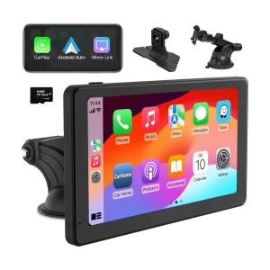 Carplay Scherm 7 Inch - Draadloos Navigatie Display voor Auto - Apple Carplay & Android Auto - Touchscreen Inclusief Extra Bevestigingsmateriaal