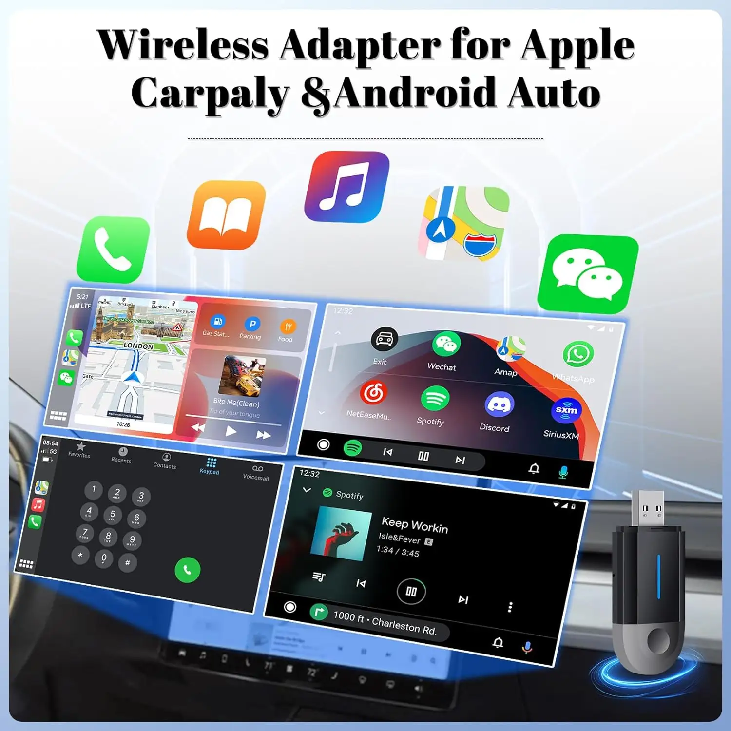 Mini 2-in-1 CarPlay & Android Auto Dongle - Draadloze CarPlay en Android Auto Verbinding - Afbeelding 6