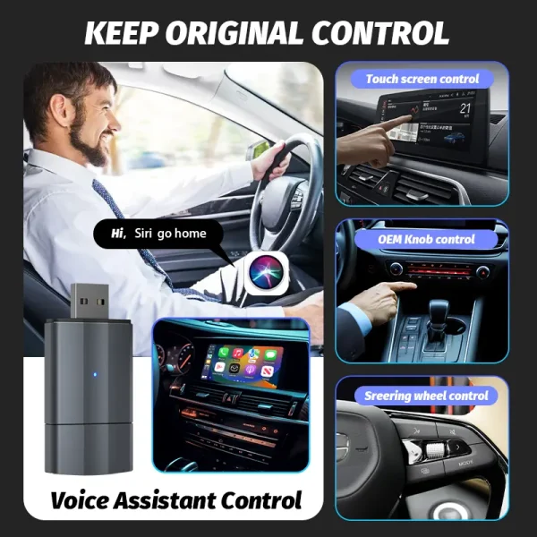 Mini 2-in-1 CarPlay & Android Auto Dongle - Draadloze CarPlay en Android Auto Verbinding (metalen behuizing) - Afbeelding 6